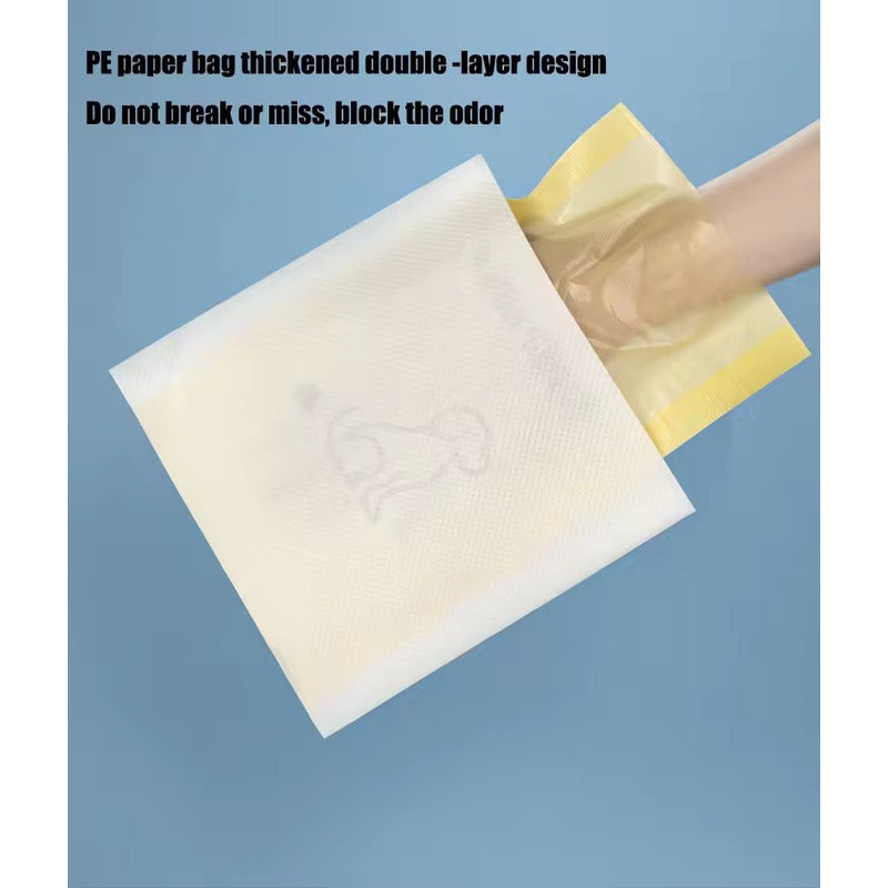 50 Pzas Bolsa Caca Mascotas Para Popo Perro Limpieza Gluteos Amarillo