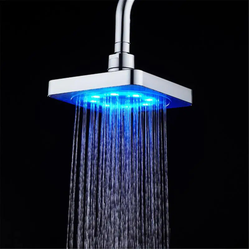 Regadera Luz Led Tipo Lluvia Cromado Cuadrado 15x15