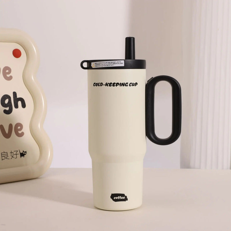 Vaso Termo Metal Acero Inoxidable 750ml Capacidad Popote