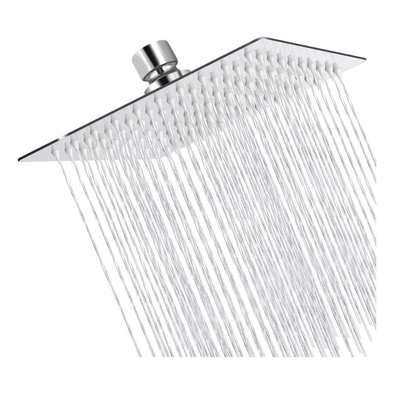 Regadera Cuadrada 8 Acero Inoxidable 20cmx20cm + Brazo 53cm Plateado Cromado