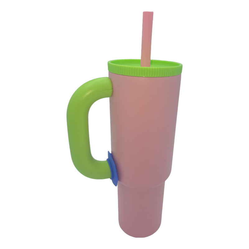 Vaso Termo Metal Acero Inoxidable 1000ml Capacidad Popote