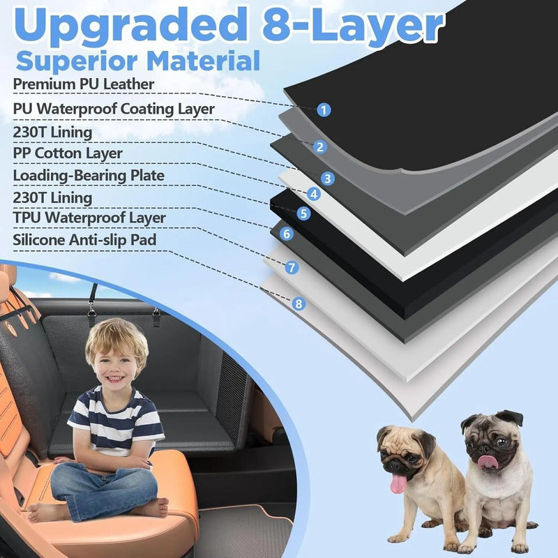 Protector Asiento Auto Perro Base Rígida Espacio Extra 40%