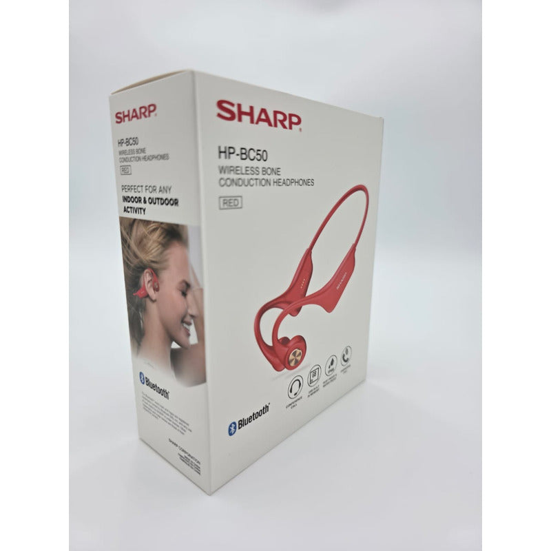 Audífonos Inalámbricos Conducción Ósea Sharp Hp-bc50 Rojo Bt