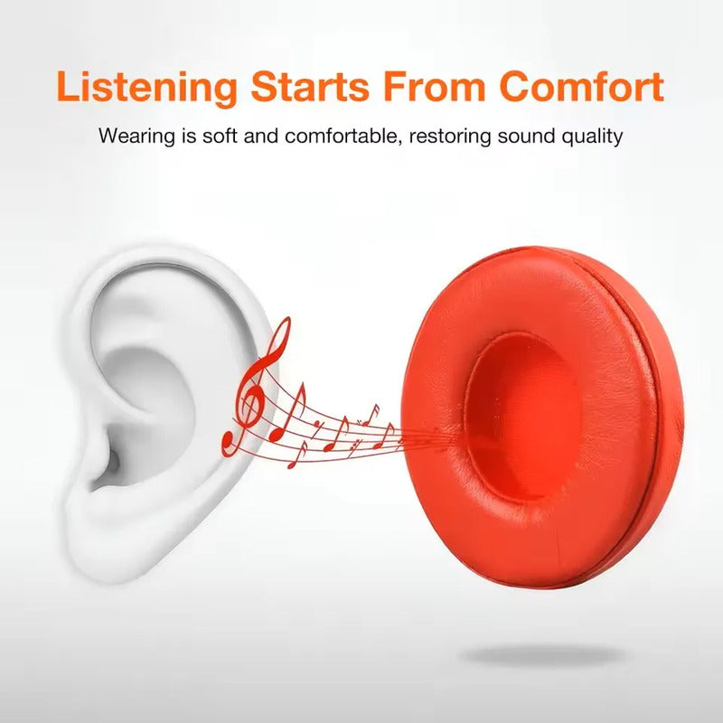 Almohadillas Repuesto Para Audifonos Beats Solo 2 3 Suaves Rojo
