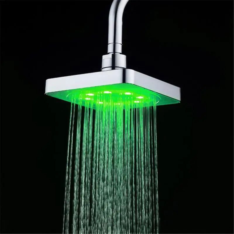 Regadera Luz Led Tipo Lluvia Cromado Cuadrado 15x15