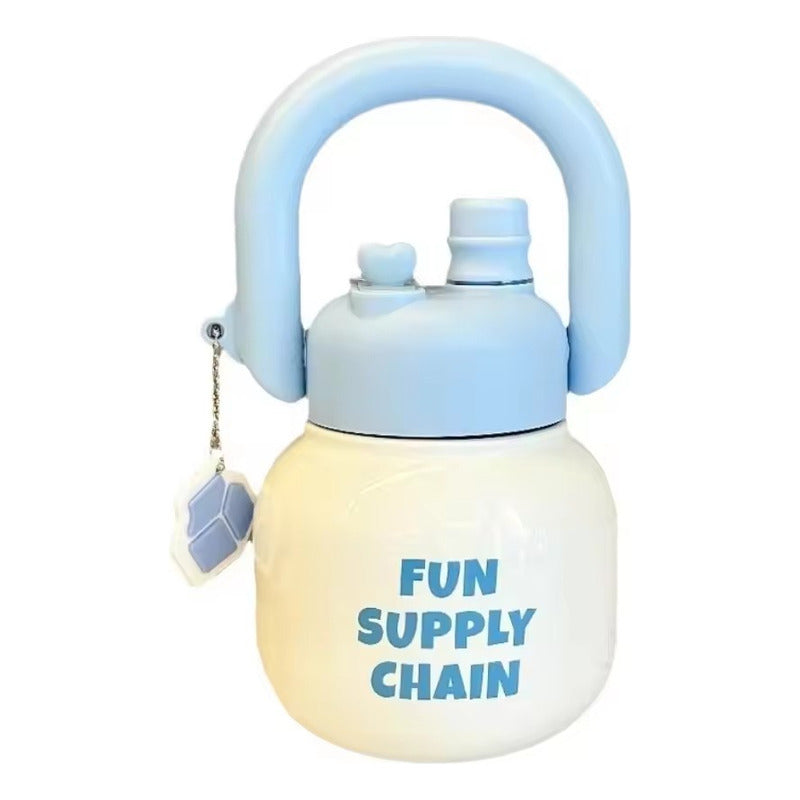 Vaso Termo Metal Acero Inoxidable 650ml Capacidad Popote