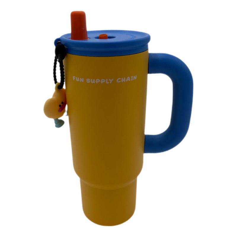 Vaso Termo Metal Acero Inoxidable 700ml Capacidad Popote