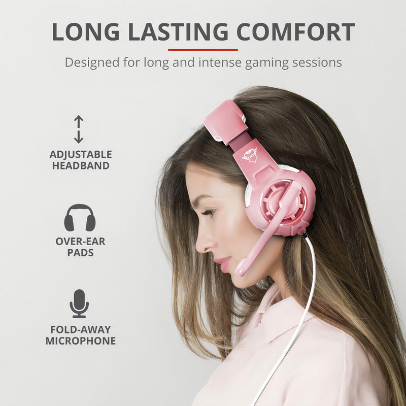 Auriculares Gamer Trust Gxt  Radius Gxt 310 Pink