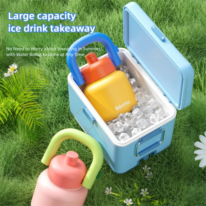 Vaso Termo Metal Acero Inoxidable 1000ml Capacidad Popote B