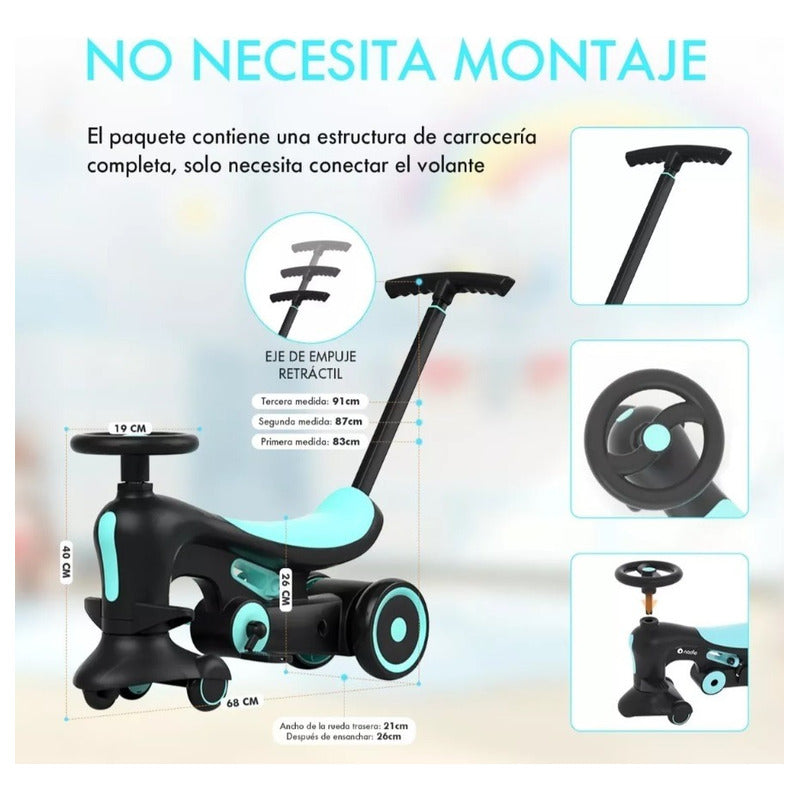 Triciclo Niños De Bicicleta,pedales Desmontable/barra Empuje