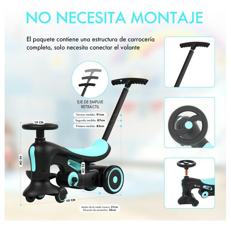 Triciclo Niños De Bicicleta,pedales Desmontable/barra Empuje