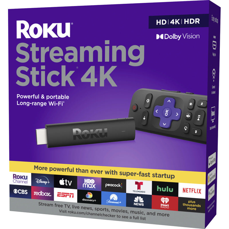 Roku Streaming Stick 4k Modelo 3820 Color Negro Negro De Voz