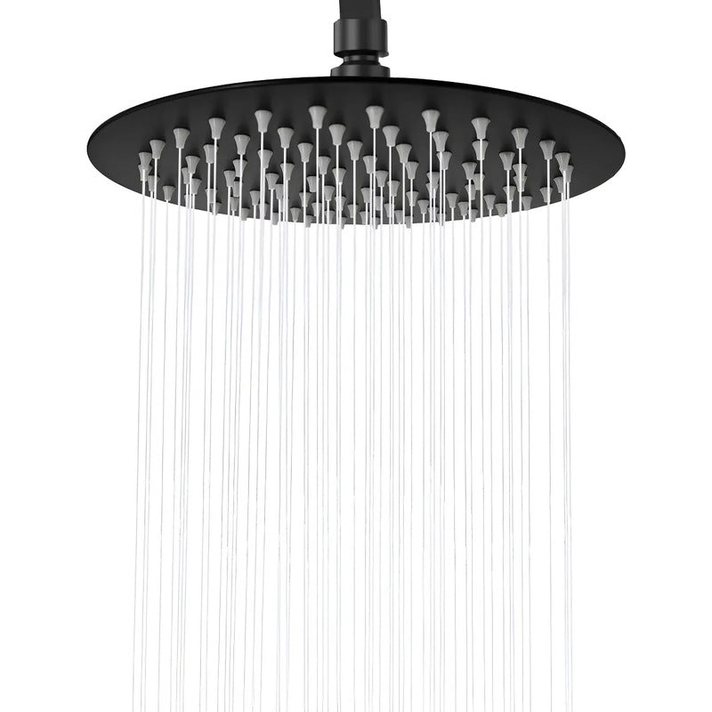 Regadera Redonda Tipo Lluvia En Acero Inoxidable 20cmx20cm Negro Mate Mate