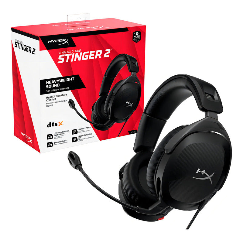 Auricular Gamer Hyperx Cloud Stinger 2 Alambricos Negros Negro