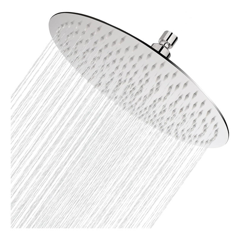 Regadera Redonda 12 Acero Inoxidable 30cm + Brazo Pared 43cm Plateado Cromado
