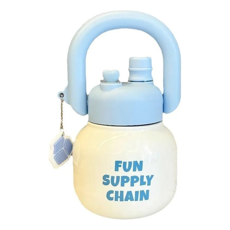 Vaso Termo Metal Acero Inoxidable 650ml Capacidad Popote