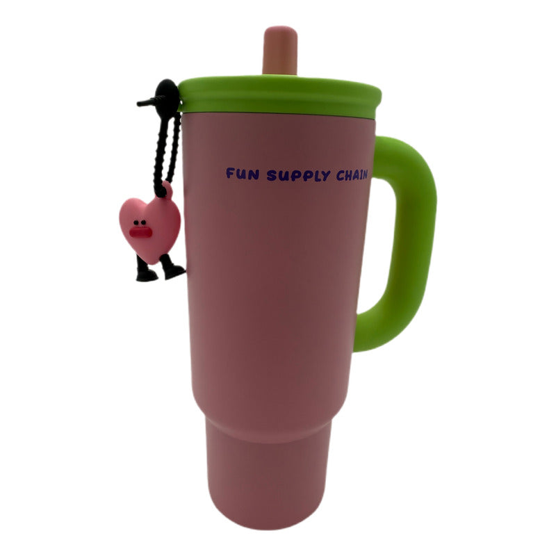 Vaso Termo Metal Acero Inoxidable 700ml Capacidad Popote