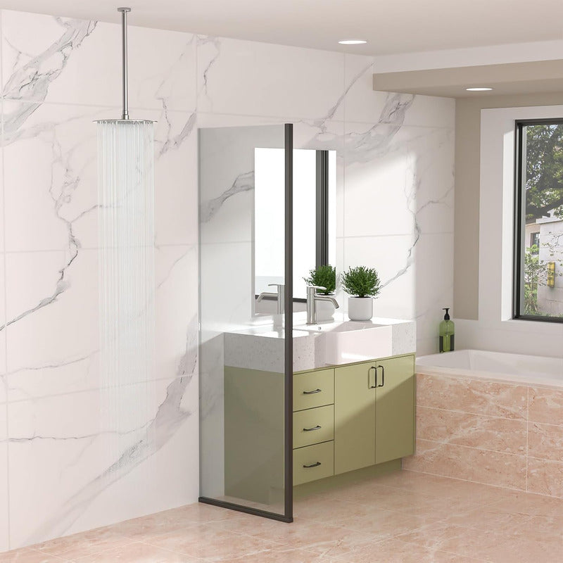 Regadera Redonda 12 Acero Inoxidable 30cm + Brazo Techo 40cm Plateado Cromado