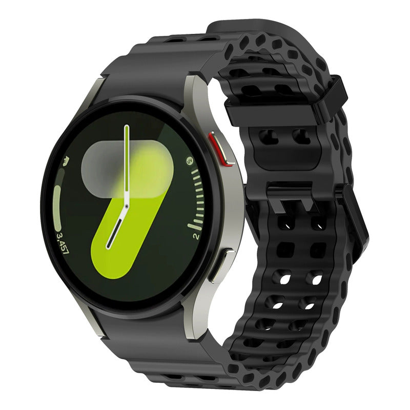 5 Correas Silicon Para Galaxy Watch  7 / 6 / 5 / 5 Pro / 4 Blanco