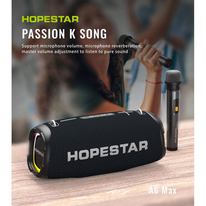 Hopestar Bocina Bluetooth Portátil A6max Alta Potencia Ipx6