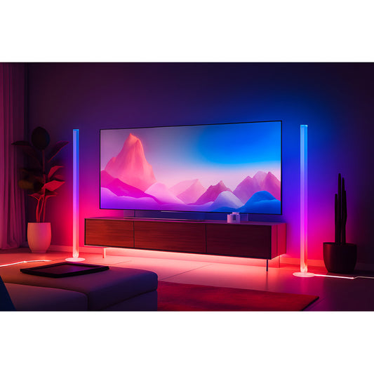 Lámparas Piso Esquina Rgb 150cm Bluetooth Ritmo Musica Kit 2