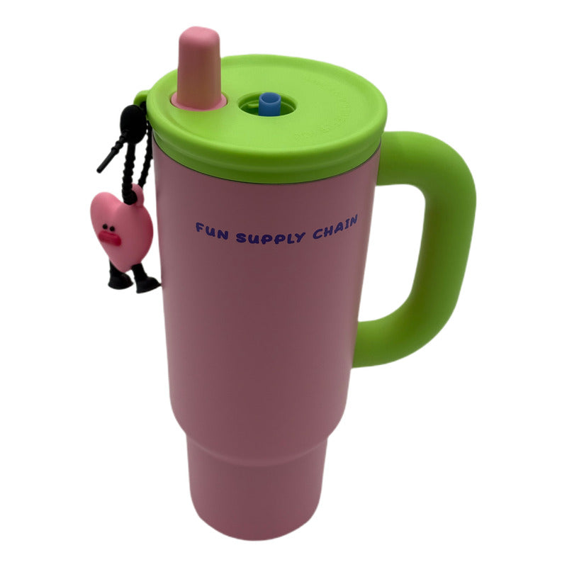 Vaso Termo Metal Acero Inoxidable 700ml Capacidad Popote