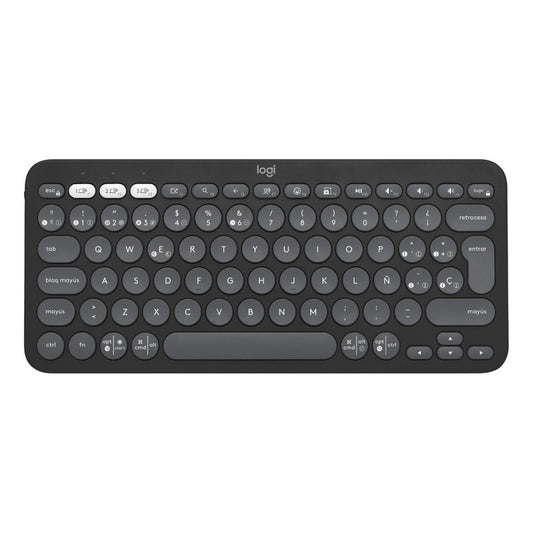 Teclado Pebble Keys 2 K380s Inalámbrico Logitech Negro Españ Grafito Español